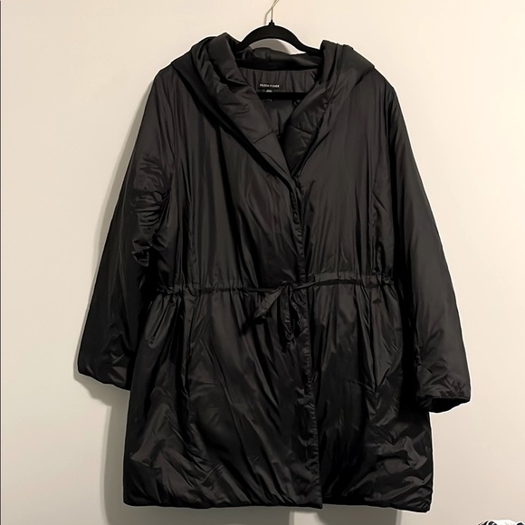 EILEEN FISHER‎ Light Weight Hooded Black Women's Jacket Large - Picture 1 of 5